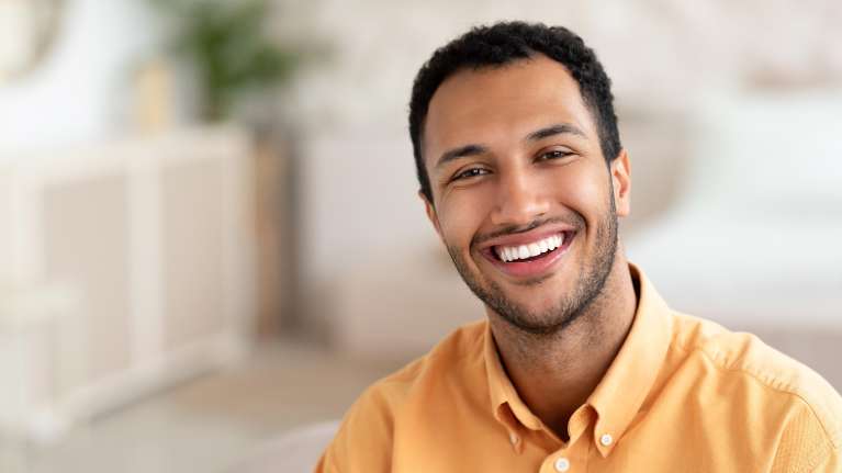 young man after a dental visit in edwardsville